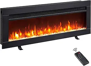 Efiretric┬ Arthur 36" W 3 in 1 Electric Fireplace (EF456), Freestanding, Wall Mounted, Recessed, 9 Colors Flame Effect, TV Media Wall, Heater 750W/1500W, Remote Control