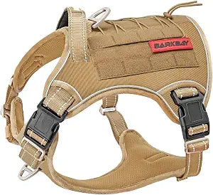 Tactical Dog Harness Large,Military Service Weighted Dog Vest Harness Working Dog MOLLE Vest with Loop Panels,No-Pull Training Harness with Leash Clips for Walking Hiking Hunting(Coyote Brown,S)