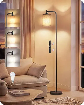 Dimmable Floor Lamp for Living Room with Remote & 10W Bulb