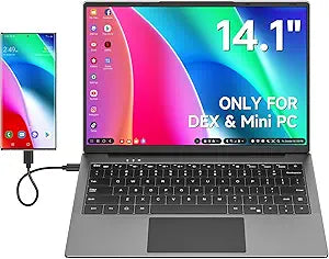Portable Monitor with Keyboard, 14.1Inch Lapdock Monitor Built-in 5000mAh Battery, 1080P HDR IPS Portable Display for Laptop, Steam Deck, Nintendo Switch, Windows, Mac