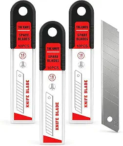 30Pcs 18mm Snap Off Blades SK5, Utility Knife Retractable Blades Refills