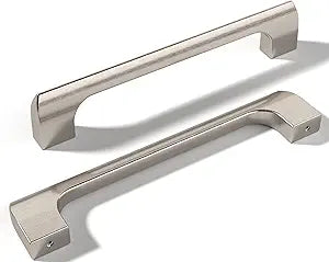 | 15 Pack Brushed Nickel 5 Inch Hole Center | Solid Metal Cabinet Handles Bathroom Home Decor Drawer Pulls | Stainless Metal Kitchen Cabinet Handles | Etna Collection