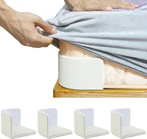 4 PCS Bed Sheet Holder, Bed Sheet Grippers, Discrete Heavy Duty Bed Sheet Tightener, Non Slip Corner Sheet Grippers Keep Sheets Firm & Tight.