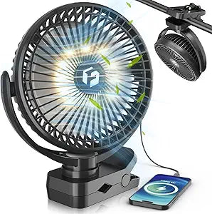 40000mAh Clip on Fan - 150H Working Time Rechargeable Fans for Golf Cart