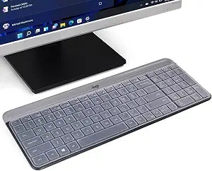 Keyboard Cover for Logitech MK470 Slim Wireless Keyboard & Logitech K580 K585 Slim Multi-Device Wireless Keyboard Cover Skin, Logitech MK470 Keyboard Cover Accessories, Clear