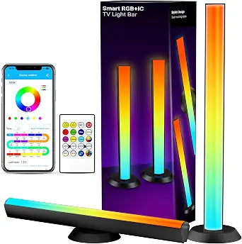 TJOY Smart Wi-Fi Light Bar, Compatible with Alexa&Google Assistant, Gaming Desk Lights with Music Sync&Scene Modes, RGB TV Light Bar, Mood Lighting for Game, PC, Monitor (2.4GHz WiFi only)