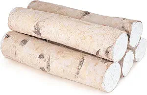 Large Birch Logs Fireplace Decor Birch Wood for Decorative DIY Crafts Natural Logs Gas Fireplace Log Fire Wood Logs for Decor Christmas 3.1-4 in Dia (Set of 5)