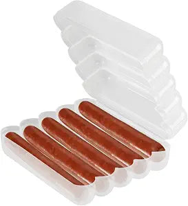 Home-X Hot Dog Keeper Convenient, BPA-Free, Clear Hot Dog Container Compact & Airtight Storage Container for Freshness Leak-proof, Hinged Lid Sausage Storage Container - Holds Upto 10 Hot Dogs