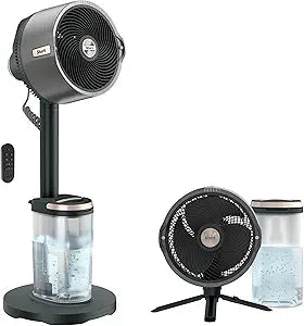 Shark FlexBreeze Pro Mist Fan Γ Indoor & Outdoor, Integrated Misting, Pedestal to Tabletop, Corded or Cordless, Up to 24-Hr Battery, Oscillating, Charcoal Grey, FA302 (2025 Release)