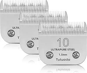 10# Clipper Blades Pet Grooming Clipper Replacement Blades Detachable Blade Compatible with andis/wahl/Oster Dog Clippers 3PCS