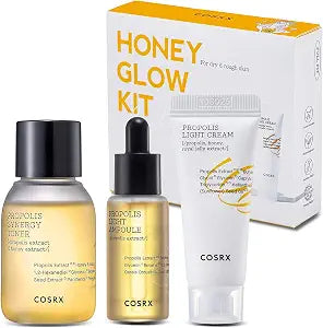COSRX Honey Glow Kit, Propolis Toner, Serum & Cream, Travel Size Set