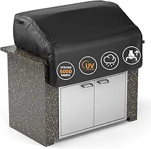 Grisun 45 Inch Built-in Grill Cover for Bull Built in Gas Grills 42-45 inch, Grill Cover for Outdoor Grill, Bull Outdoor Kitchen & Grill Head Cover, Heavy Duty Waterproof BBQ Grill Cover with Handle
