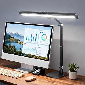 NEEWRE Basics 18" LED Video Light Bar with Base for Desk, 18W Bi Color Eye Friendly Dimmable Overhead Architect Lighting for Video Conference Zoom, 1340lux/0.5m, Touch Control/CRI95+, DL03