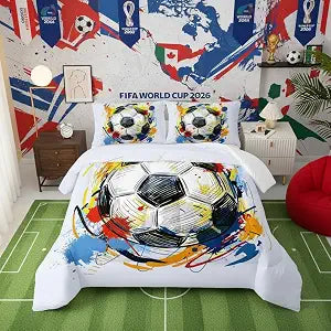 BSNTHO Soccer Comforter Set Boys Twin Size