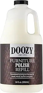 Doozy 64 oz Furniture & Cabinet Polish for All Wood & Metal, Leather & Glass - Oak, Teak, Dark & Light Wood - Best to Clean, Restore, Protect, Shine & Conceal Fine Surface Scratches