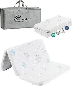 Ganondorf 38"X26"X1.5" Trifold Pack and Play Mattress Pack N Play Mattress Dual-Sided Memory Foam Baby Mattress Pad