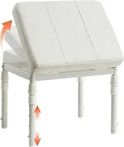 TIOPGHAD Adjustable Ottoman Pouf, 4 Height Position & 60 Degree Tilt Angle Adjustment Ottomans Footrest Foot Stools Pouffe Footstool for Under Desk Living Room Home(Beige)