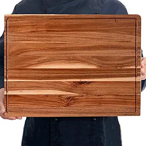 Extra Large Acacia Wood Cutting Board for Kitchen, 24 x 18 Inch Large Butcher Block Chopping Board with Juice Groove, Thick Wood Cutting Boards Carving Board for Turkey Meat Vegetables BBQ