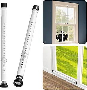 Window Locks & Sliding Door Security Bar, 2 Pack Adjustable Child Safety Lock for Up/Down/Horizontal Windows & Sliding Glass Doors from Inside, for Apartment & Patio (17-50 Inch)