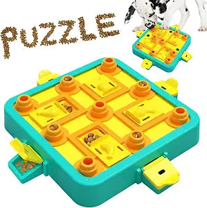 Dog Puzzle Toy Mental Stimulation - Level 3 in 1 Dogs Food Feeder Puzzle, Dog Treat Puzzle Feeder (Advanced-Blue Board)