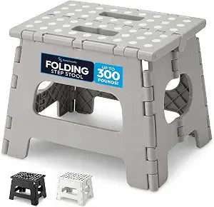 Handy Laundry Folding Step Stool 8 Inch, Gray, Non-Slip Holds 300 lbs