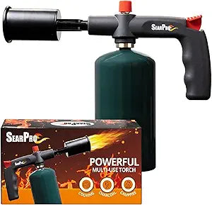 POWERFUL SearPro Charcoal Torch Lighter - Cooking Gadgets - Sous Vide - Cooking Torch - Culinary Kitchen Torch - Flamethrower Meater Gun Lighter - Chef Blow Torch - BBQ Propane Torch Tank Not Included
