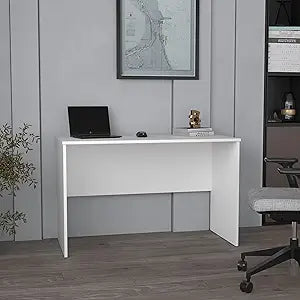 Tuhome Malibu 47" Wide Modern Study Desk with Spacious Work Surface, Simple Computer and Laptop Table for Bedroom, Living Room, Kitchen or Home Office, Minimalist Writing Desk