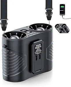 Dual Motor Wearable Waist Fan, 34000RPM Super Strong Airflow, Multifunctional Clip On Fan for Belt/Body/Shirt/Undershirt/Hip, Hands-Free Personal Cooling Fan for Outdoor Stadium/Work/Camping/Gardening