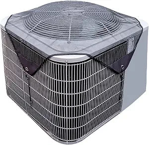 Air Conditioner Covers for Outside Units Central Ac Cover Leaf Guard Heavy Duty Mesh AC Defender for Outdoor Square Units, All Season Black ( 40 X 40 Inch Mesh)