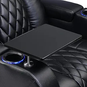 Weilianda Home Theater Seating Series Swivel Tray Table for Wei lianda Home Theater Seat Compatible with 0.47 inch Holes Matte Black