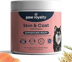 Skin & Coat Support for Dogs | Omega-3 Fish Oil, Biotin & Vitamins A & D3 for Healthy Skin, Shiny Coat & Essential Nutrient Balance | Beef Flavor Soft Chews, 90 Count