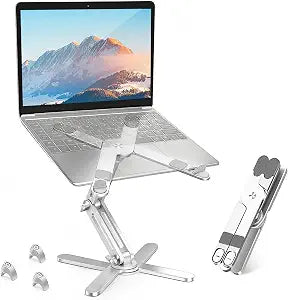MOALLIA N86 360 Rotating Laptop Stand for Desk with Locking Knobs, Silver