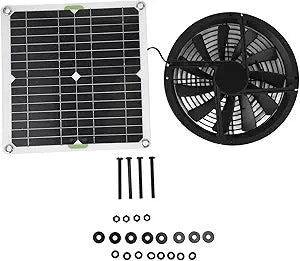 Haofy Solar Panel Fan Kit, 10in 100W Solar Powered Fan with Solar Panel, Solar Exhaust Fan for Small Chicken Coops Sheds Crawl Space Pet Houses Window Exhaust