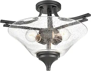 ML Lighting Natalie 3-Light Semi-Flush Ceiling Mount Matte Black