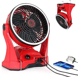 Cordless Battery Operated Fan Compatible with Milwaukee M18 18V Battery, 10 Inch Rechargeable Portable Fan with Variable Speed 4.5H Max Runtime for Jobsite Outdoor(Tool Only, Not Made by Milwaukee)