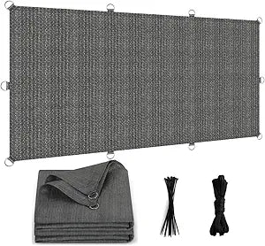 Sun Shade Cloth 12x15 FT, UV Block Outdoor Patio Shade Cover, Permeable and Tear Fade Resistant Rectangle Sunshade Fabric for Backyard, Porch, Pergola, Yard, Deck, Garden, Gray
