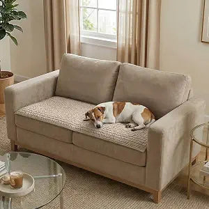 PAULATO BY GA.I.CO. Waterproof Couch Cover 24x47 Blanket for Sofa Car Seat or Crate Machine Washable Absorbent Reusable Pad for Puppy Training Dogs Cats Pets Friendly Protector - Macadamia