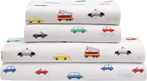 MALLARY BY MATTHEW Kids Super-Soft 100% Microfiber Print Sheet, Cars, Twin