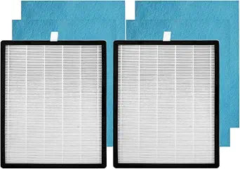 2 Set 142C KJ203F Replacement Filters for Colzer 142C, Puro XYGEN P500, Moo ka KJ203F, Simpure HP9 Air Purifiers, 2 Pack H13 Ture HEPA with High-efficiency Activated Carbon and 4 Pack Pre-filter
