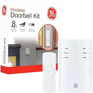 GE UltraPro Wireless Doorbell Kit, Plug-in Receiver,1 Push Button