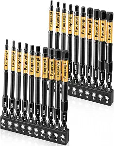 20PCS 4 Inch S2 Magnetic Hex Bit Set Metric SAE Impact Drill Bits