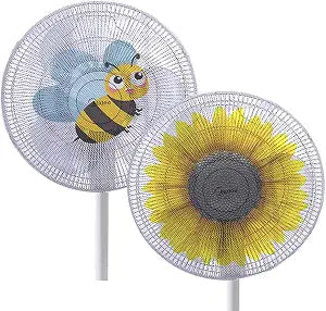 2 Pack Cartoon Fan Guard Net Safety Filters - Kid Finger Protector Summer Washable Children Safety Cover