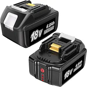JYJZPB 2 Pack 18V Batteries Compatible for Makita 18 Volt Battery BL1860B BL1820B BL1830B BL1840B BL1850B LXT-400 Fit for Makita 18V Cordless Power Tools, with 6000 mAh High Capacity