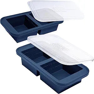 Souper Cubes 2 Cup Silicone Freezer Molds with Lids Soup Cubes for Freezing Lasagna, Leftovers, Soups, Sauces, Casseroles, Meal Prep Meals and More Blueberry 2-Pack