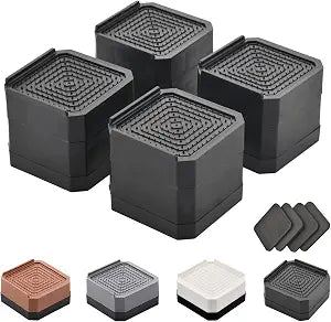 EclatBain Adjustable Bed Risers 3&4.3&5.3 Inch, 4000 lbs, 4 Pack Black