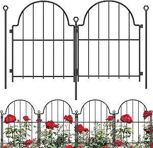 Blingluck Garden Fence, 17 in(H) x 21 ft(L) Arched Rustproof Metal No Dig Fence Garden Fence Border, Ground Stake Animal Barrier Fence for Rabbit Dog, Outdoor Landscape Decor for Yard & Patio,19 Pack