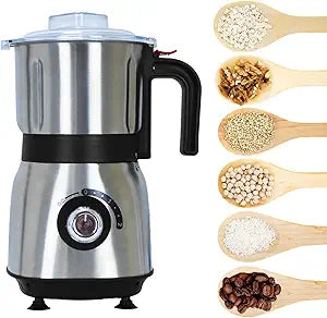 Electric Spice and Nut Grinders - 3 Stainless Steel Blades, 1 Filter, 1 Brush - 500W Grinder for Kitchen Dry Use (Black)