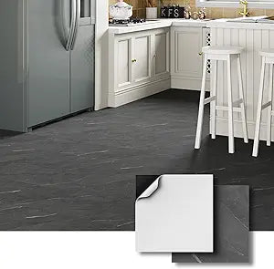 ATOPOSE Waterproof Peel and Stick Floor Tiles,Grey Marble 30-Pack 12"x12", Wear-Resistant and Easy Clean for Bathroom Tool-Room Laundry-Rooms Entryways