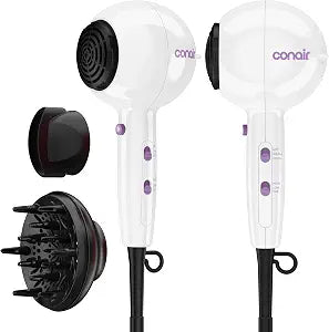 Conair Cake Pop Hair Dryer with Diffuser & Concentrator, Sugar Glaze