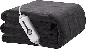 ReyyNio Electric Heated Blanket 72"x84" Full Size, with 4 Heating Levels&10 Hs Auto-Off, Cozy Plush Microplush Blanket for Bed Couch Home, Machine Washable, Full Body Warmth, Dark Gray